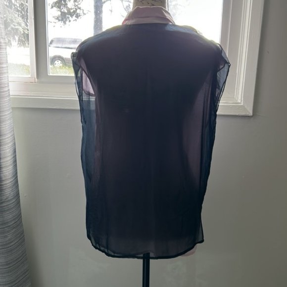 Club Monaco Top  Small Lined Outer fabric  100% Silk Lining 100% Polyester - Picture 3 of 4